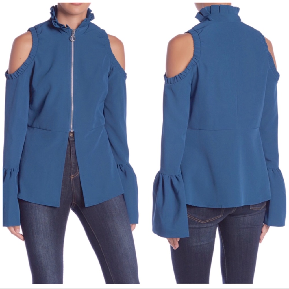 NWT Romeo+Juliet Couture Ink Blue Zippered Tunic S M